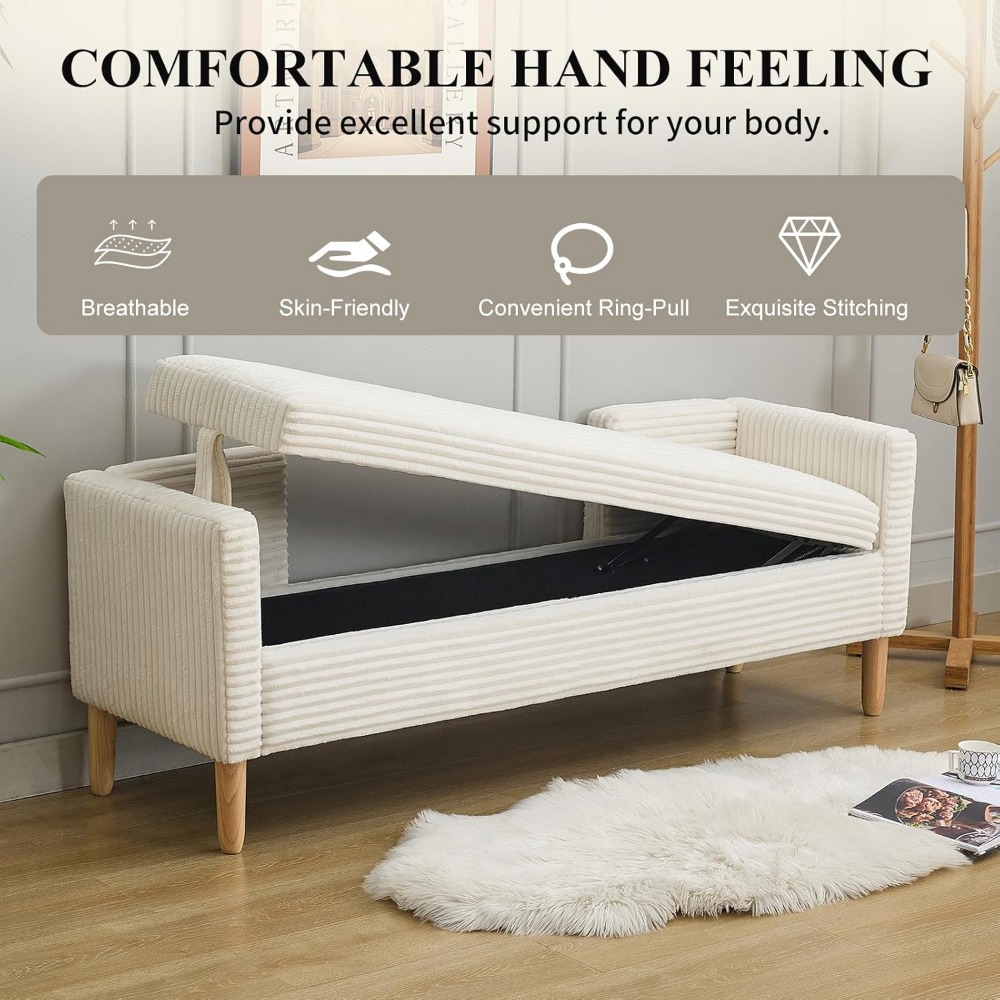 Bedroom Furniture - مع ساق خشبية، نهاية مقعد السرير